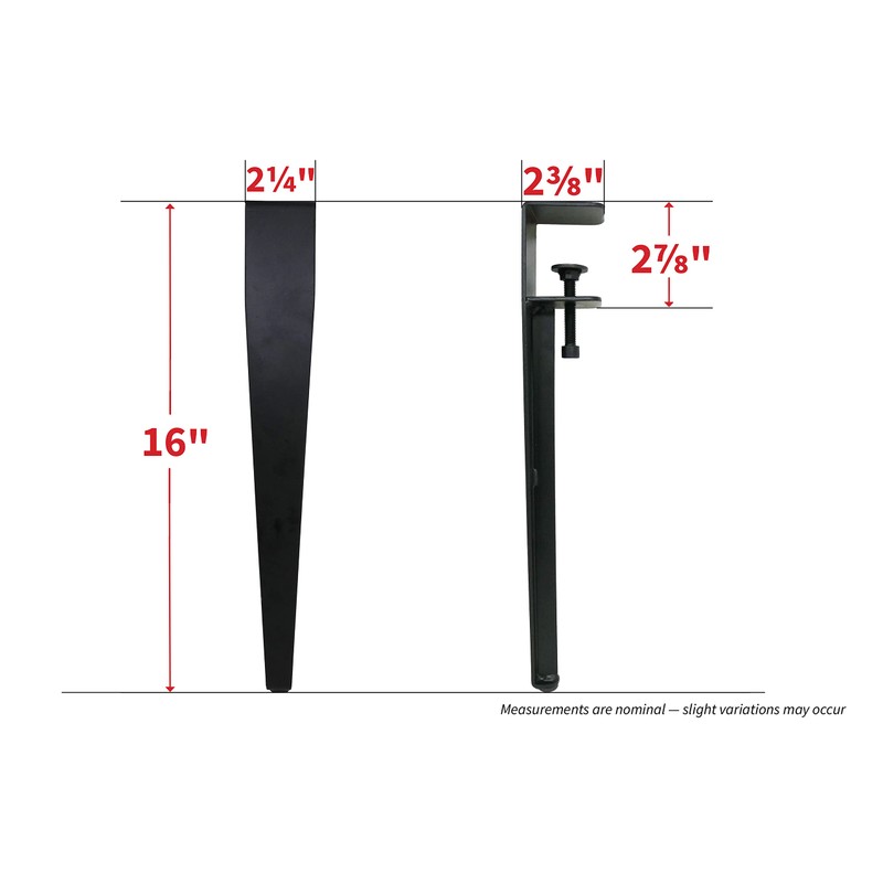 Shepherd Hardware 8130E 16" Adjustable Fit Table Clamp Legs, Black