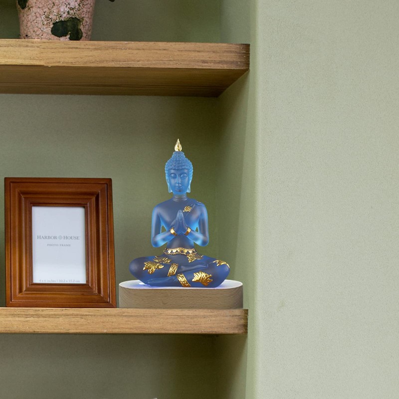 YUEFUDU 7-inch Buddha Statue Collection with LED lamp Base -