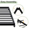 Lutown-Teen Twin Trundle Bed Frame with Metal Slats, Roll-Out Design,