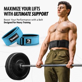 DMoose Auto Locking Squat Belt for Women and Men, Provides Lumbar Support & Stability 4" Nylon Deadlifting Belt with Adjustable Buckle, Mens Weight Lifting Belt
