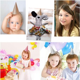 BESTOYARD Birthday Hat, Triangular Hat, Crown, Birthday, Party Decoration, Celebration, Handmade, Party Accessories, Kids, Adults, Event Performance, Set of 12, Golden