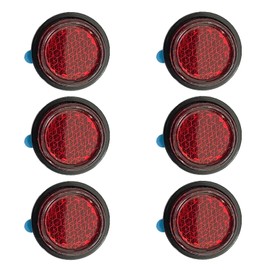 Pack of 6 bicycle reflectors, cat's eye reflectors, motorcycle reflector, reflector motorcycle rear, red rear reflector, round, available tractor, bicycle, children's bicycle, electric vehicle
