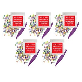 5/16 Inch Orthodontic Elastic Rubber Bands, 500 Pack, Neon, Light 2.5 Ounce Small Rubberbands Dreadlocks Hair Braids Fix Tooth Gap, Free Elastic Placer for Braces