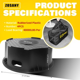 RV Trailer Jack Block 4 Pack, RV Leveling Blocks for Jacks,Camper Stabilizer Blocks for Travel Trailer for Any Tongue Jack, Post, Foot, 5th Wheels