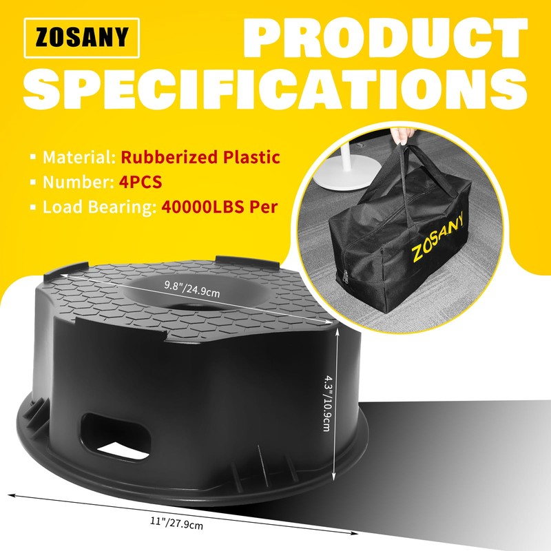 RV Trailer Jack Block 4 Pack, RV Leveling Blocks for