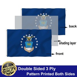 Air Force Flags 3x5 Outdoor Double Sided- United States USAF Military Heavy Duty Flags with 2 Brass Grommets for Outdoor Indoor Wall