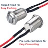 DMWD 2-Pack 12mm Latching Metal Waterproof Push Button Switch Raised
