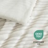 Amélie Home Fleece Queen Comforter Set Ivory, 3 Pieces Super