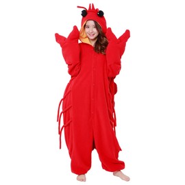 SAZAC Lobster Kigurumi Onesie Costume, Adult, Red