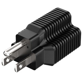 5-15P to 5-15R, 5-20R, 6-15R, 6-20R Adapter, Plugrand 15 Amp Household AC Plug to 20 Amp T Blade Adapter, 4 in 1 AC Power Plug,15A 125V to 20A 250V Adapters