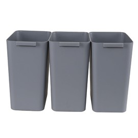 Tstorage 4.5 Gallon Small Plastic Waste Basket, Office Garbage Cans, 3 Packs, Gray
