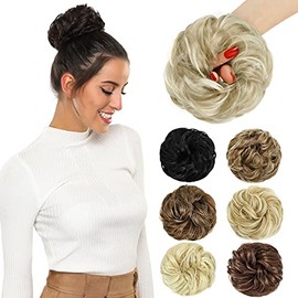 ROSEBUD Messy Bun Hair Pieces Scrunchie Hair Bun Extensions Synthetic Chignon Hairpiece for Women Hair Updos