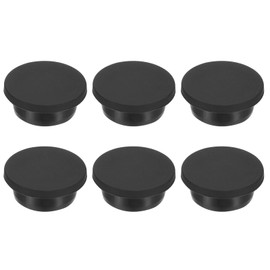 PATIKIL 28.5mm Diameter Rubber Hole Plugs, 6 Pcs Silicone Rubber Round Hole Stoppers for 27-28mm Hole, Black