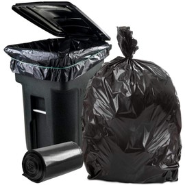 Plasticplace 95-96 Gallon Trash Bags │ 2.0 Mil │ Black Heavy Duty Garbage Can Liners │ 61” x 68” (50 Count)