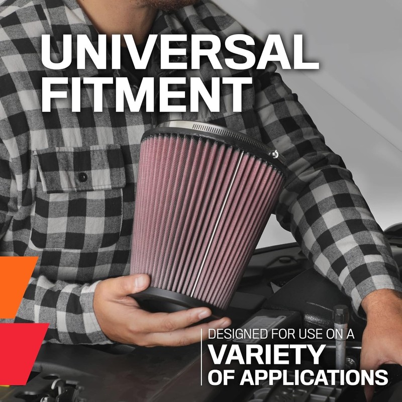 K&N High-Flow Original Lifetime Universal Clamp-On Air Filter: Performance, Premium,