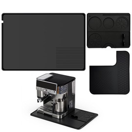 3-in-1 Silicone Mat Set for Ninja Luxe Cafe ES601 & ES701 Espresso Machine– Top Mat, Bottom Sliding Mat & Tamping Station Pad, Full Protection Non-Slip Coffee Machine Accessories (Black)