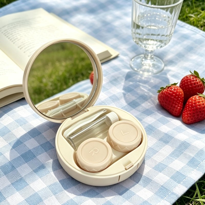 Contact Lens Case, Leakproof Cute Travel Kit Contact Lenses Applicator