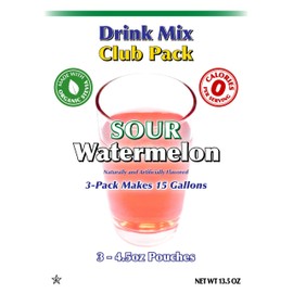 GramZero Sour Watermelon Zero Calorie Sugar Free Drink Mix, Great For Nutrition Club Loaded Tea, Stevia Sweetened
