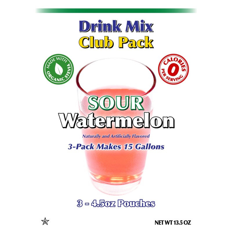 GramZero Sour Watermelon Zero Calorie Sugar Free Drink Mix, Great