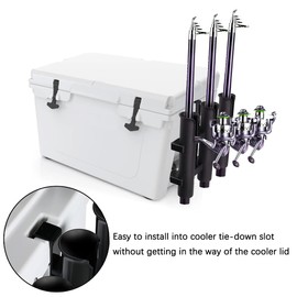 Fishing Rod Holder, 3 Link Fishing Rod Rack for Boat, Cooler Fishing Rod Holder for YETI Coolers and RTIC Coolers,with Tie-Down Slot Cooler Accessories,Kayak Fishing Accessories