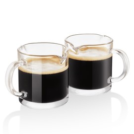 Ackers Shot Glasses Espresso Parts Double Spouts Milk Cup Clear Glass （SINGLE）