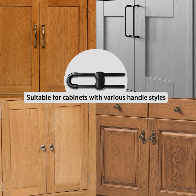 Cabinet Locks Baby Proofing U-Shaped Child Locks for Cabinets Latches