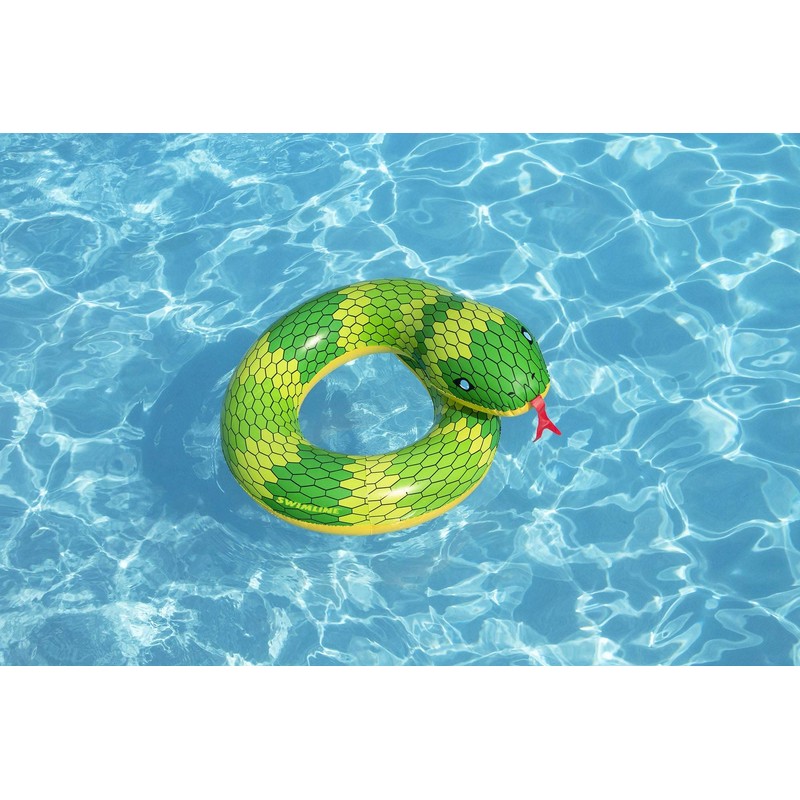 Swimline Snake Inflatable Pool Ring Yellow, Green, 32" x 28"