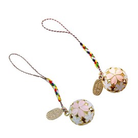 GOODCHI Cherry Blossom Bell Japanese Pattern Cherry Blossoms Beautiful Sound Netsuke Cute Cherry Blossom Bell Amulet Gift Souvenir Pack of 2