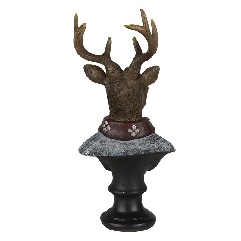 MAISONICA Man Deer Stag Bust Ornament - Cool Male Grey