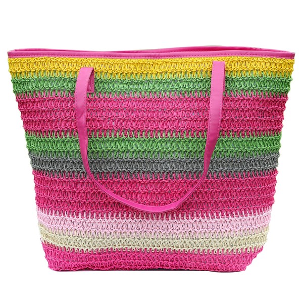 JNF Large Colorful Beach Bags for Women Straw Beach Tote