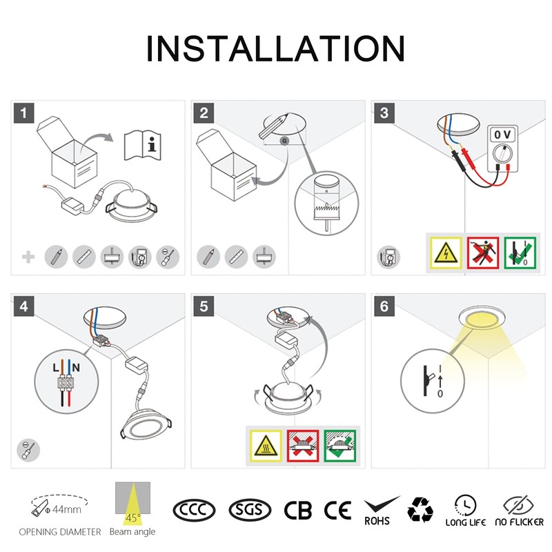 JOYINLED (Pack of 10 3W Mini LED Down Lights Small