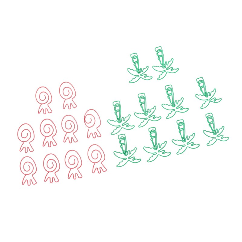 100pcs Paper Clips Portable Mini Electroplating Green Tree Pink Strawberry