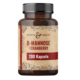 D-Mannose Cranberry Kapseln - 200 Kapseln Cranberry D Mannose - 500mg pro Tagesdosierung - D Mannose Pulver hochdosiert in Kapselform