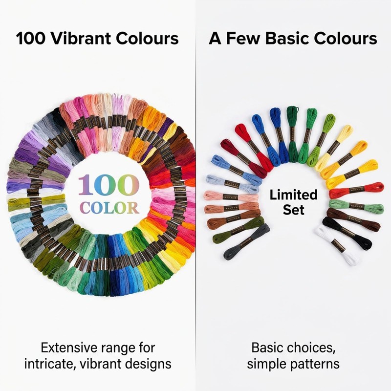 100 Colours Embroidery Threads for Cross Stitch 8m