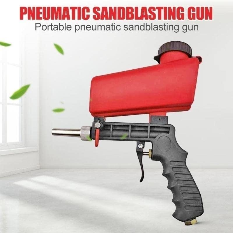 1/4" Air Sandblasting Gun, 90psi Gravity Pneumatic Sand Blaster, Small