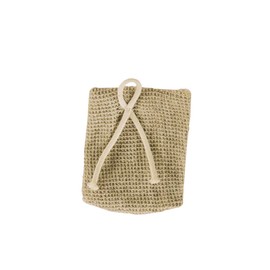 Loelle Soap Bags - 2 in 1 Soap Holder & Skin Exfoliator for Soft Skin and Longer Lasting Soap Pieces, Drawstring Pouch Linen Cotton Spandex Mesh Suitable for All Skin - 1 Piece