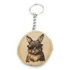 Promotech Cool Bunny Handmade Laser Engraved Single Piece Wooden Keyring,