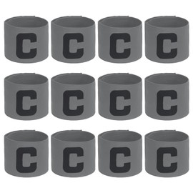 PATIKIL Fußball Kapitänsbinde, 12 Stück Kapitänsarmbänder für Fußball Elastische Kapitänsbinde Sport Kapitänsarmbänder für Jugendliche Erwachsene Fußballteamtraining Grau