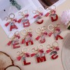 ORUZA Alphabet Initial Letter Keychain, Red Sequin Initial Letter Keyring
