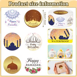 TECHEEL Pack of 600 Ramadan Stickers Eid Mubarak Sticker Ramadan Sticker Eid Mubarak Sticker Ramadan Gift Stickers for Muslim Islam Ramadan Gift Boxes Decoration