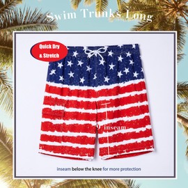 BRISIRA Mens Swim Trunks Bathing Suit 9 Inch Inseam Compression Liner Beach Long Board Shorts Swimsuit Anti-Chafe Quick Dry