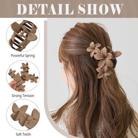 4PCS Matte Hair Clips Thick Thin Curly Straight Long Hair Non-Slip Square Large Hair Claw Clips Strong Hold Medium Hair Grippers for Women