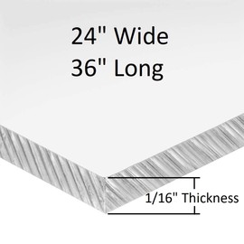 Lamons Sterling Seal Clear Polycarbonate Plastic Sheet, 1/16”Thick x 24”Wide x 36”Long, Transparent Panel, Shatter Resistant, Easy-to-Cut, Bendable, Moldable.