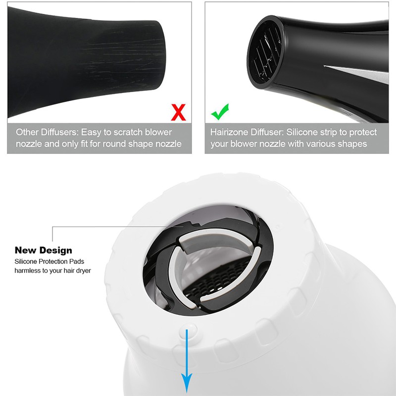 Anself Hair Dryer Diffuser Adjustable Blow Dryers Diffuser for Curly