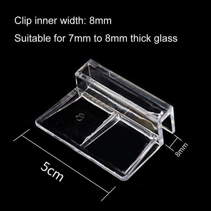lasenersm 6 Pieces 8mm Acrylic Aquarium Cover Clip Aquarium Fish