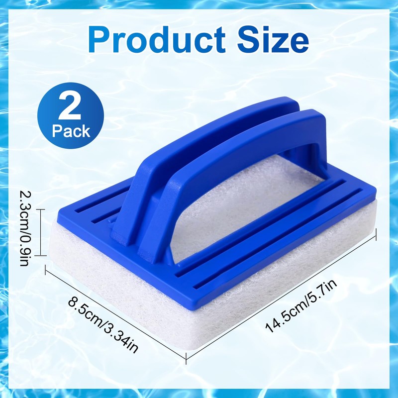 Pack of 2 Pool Sponge Brushes, Pool Cleaning Hand Scrubber,