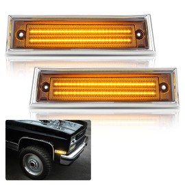Bestview LED Side Marker Lights Compatible with 1981-1991 Chevy C10 C20 C30 GMC C1500 C2500 Suburban Blazer Jimmy, Driver & Passenger Side, Clear Lens