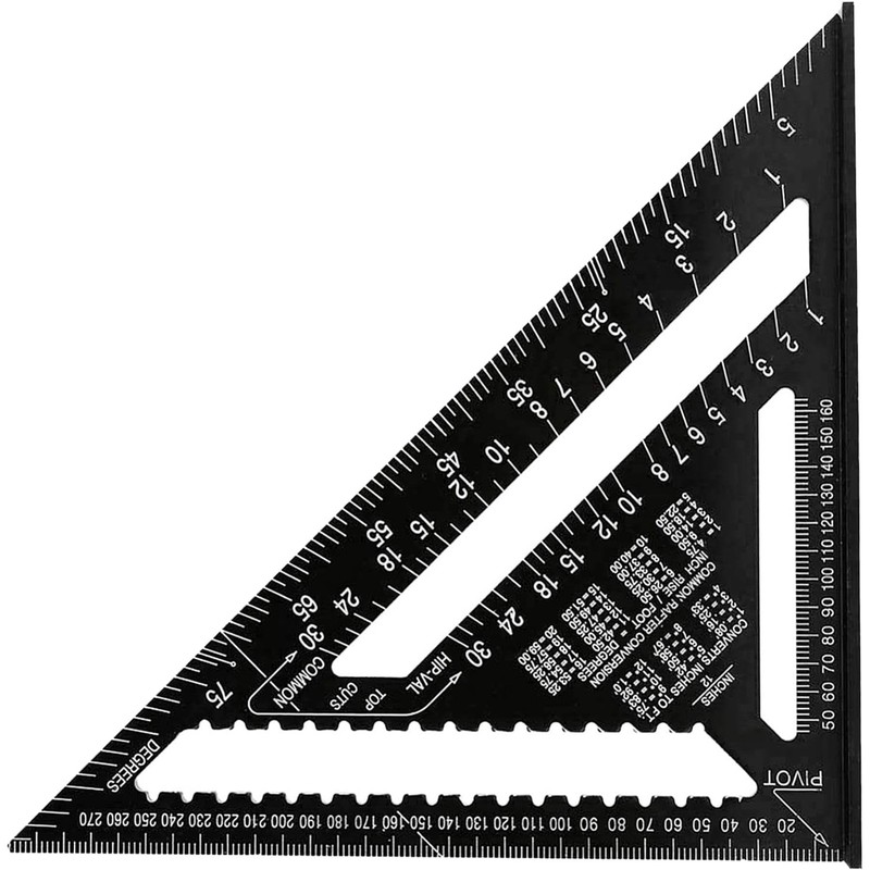 Dapetz ® 12 Inch Aluminum Alloy Triangle Ruler Square Protractor