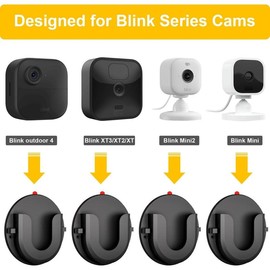 2 Pack Blink Camera Adhesive Wall Mount Bracket for Blink Mini/Mini 2 /Blink Outdoor 4/ XT3/Blink Indoor Camera/Ring Indoor Cam, VHB Stick On,No Drilling Mounting Bracket for Blink Cameras(Black) - Color: 3