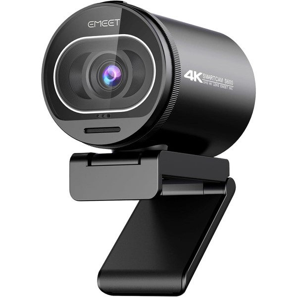 EMEET 4K Webcam S600, 1080P 60FPS Webcam with 2 Noise Reduction Mics, TOF Autofocus, Built-in Privacy Cover, 65°- 88° Adjustable FOV, Streaming Camera for Gaming, Video Calling/Zoom/Skype/Teams
